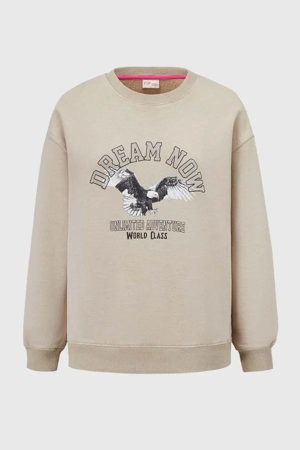 PolerÓn niÑa acid wash beige