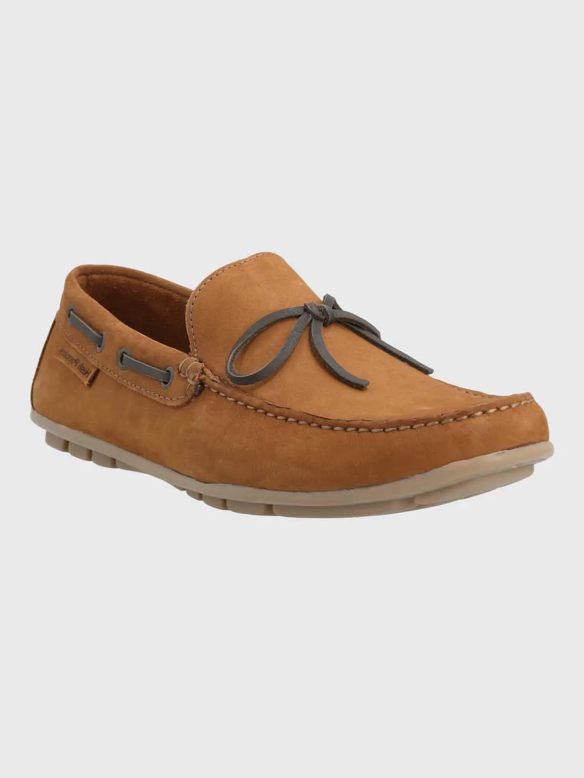 Mocasin Cuero Hombre Croce Café Hush Puppies
