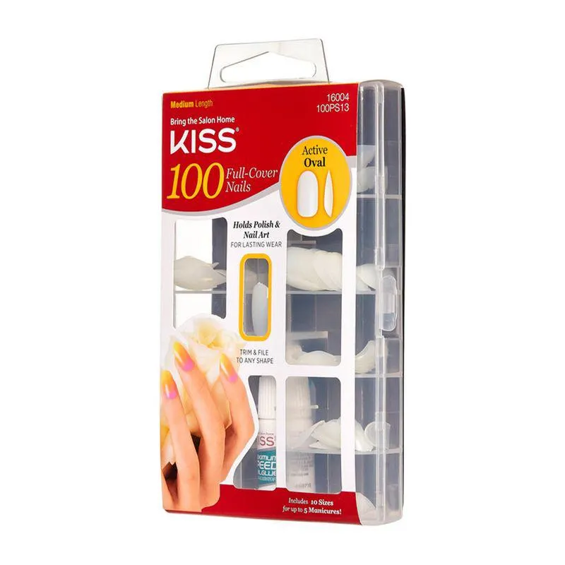 Kit uñas postizas Kiss Oval 100 un