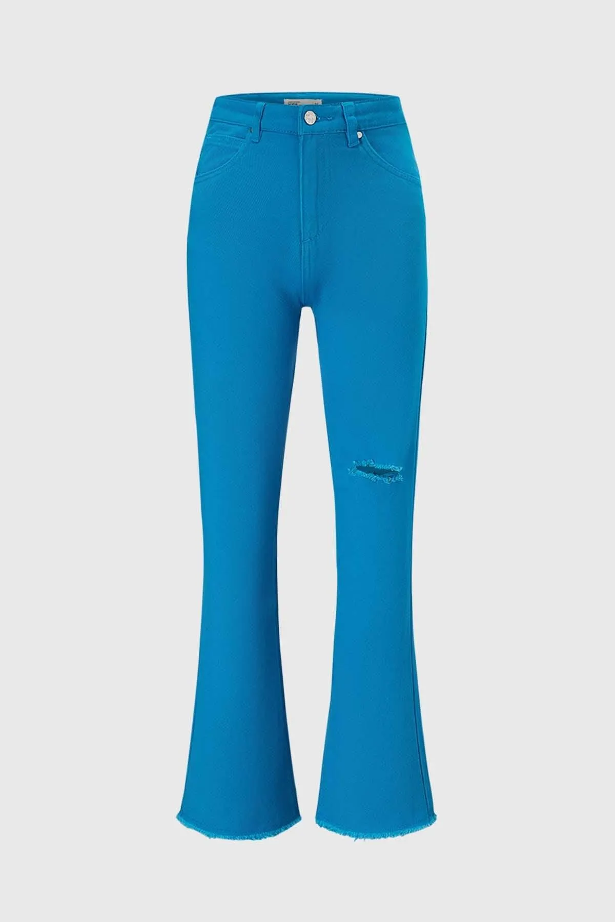 Jeans Niña Con Cortes Azul