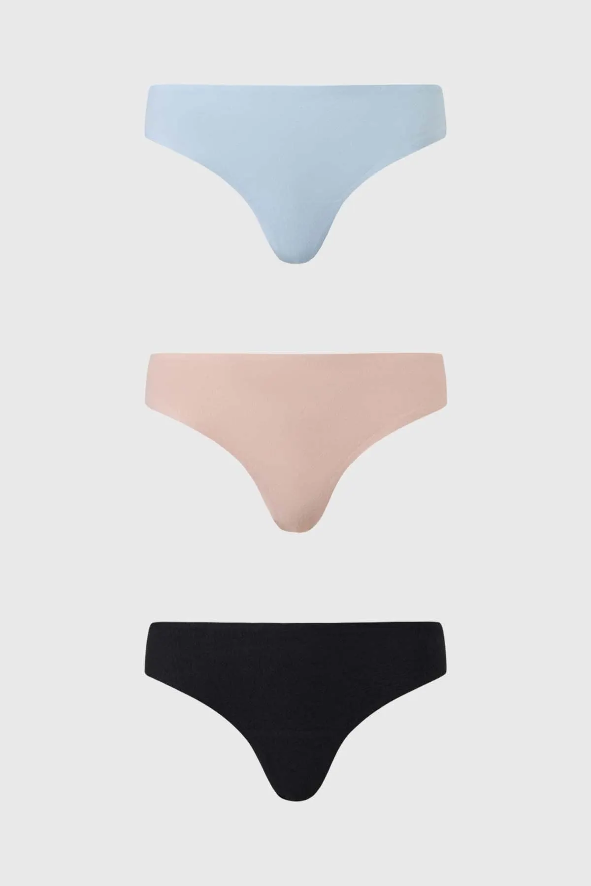 Calzón Mujer Colaless Tripack Liso Azul Claro