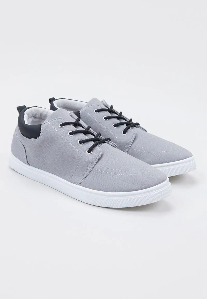Zapatilla Hombre Lona Caña Media Gris