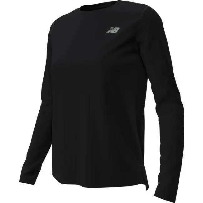 Polera Manga Larga Running Mujer New Balance Sport Essentials Negra