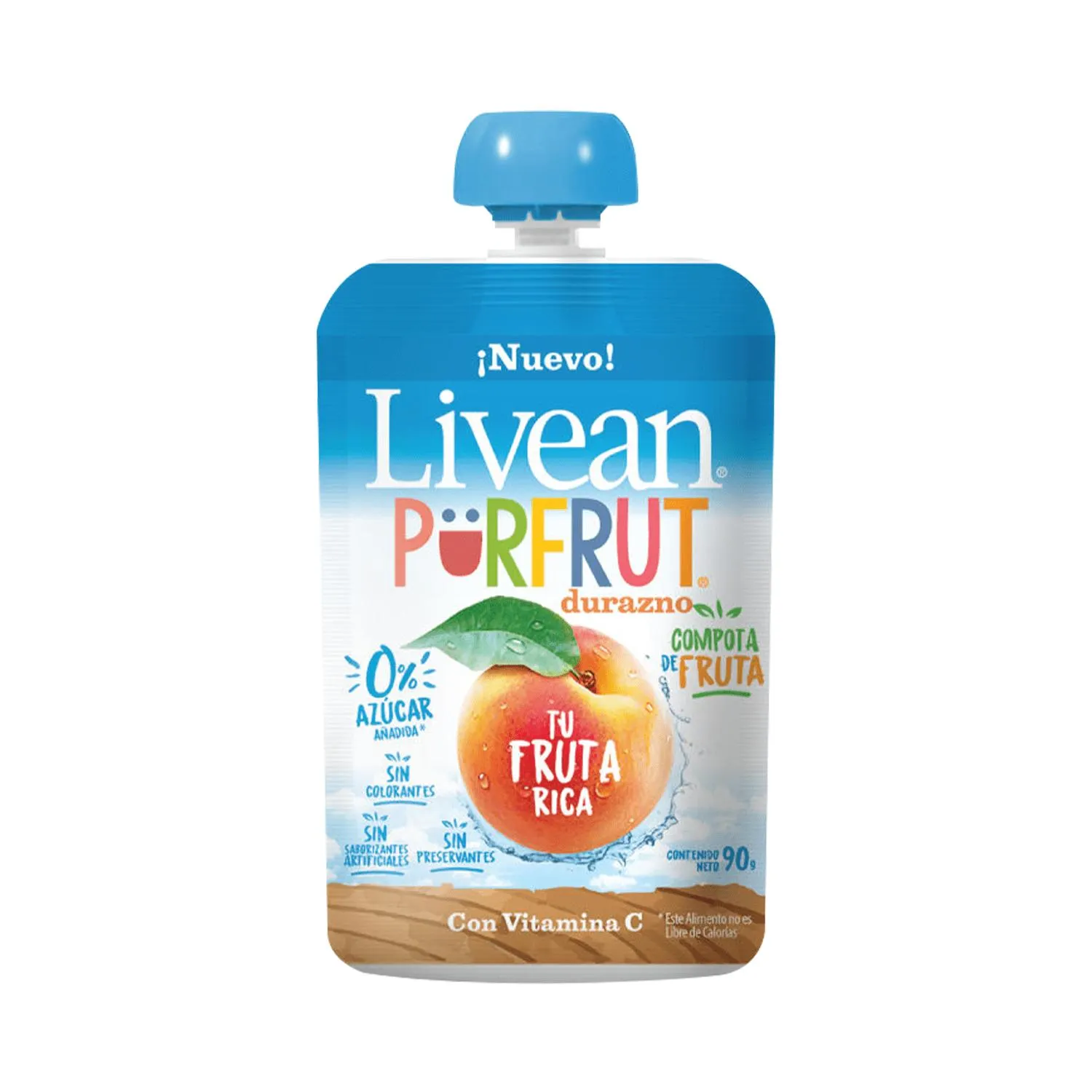 Compota Tu Fruta Rica Sabor A Durazno Livean Purfrut 90 Gr