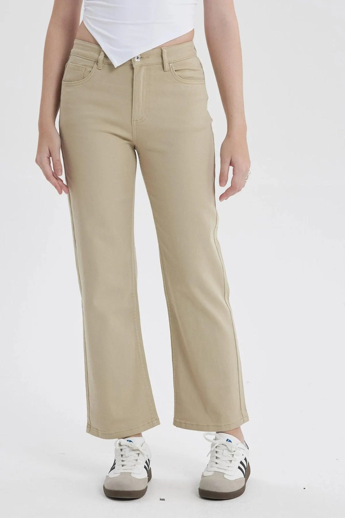 Jeans Mujer Calce Recto Kaki