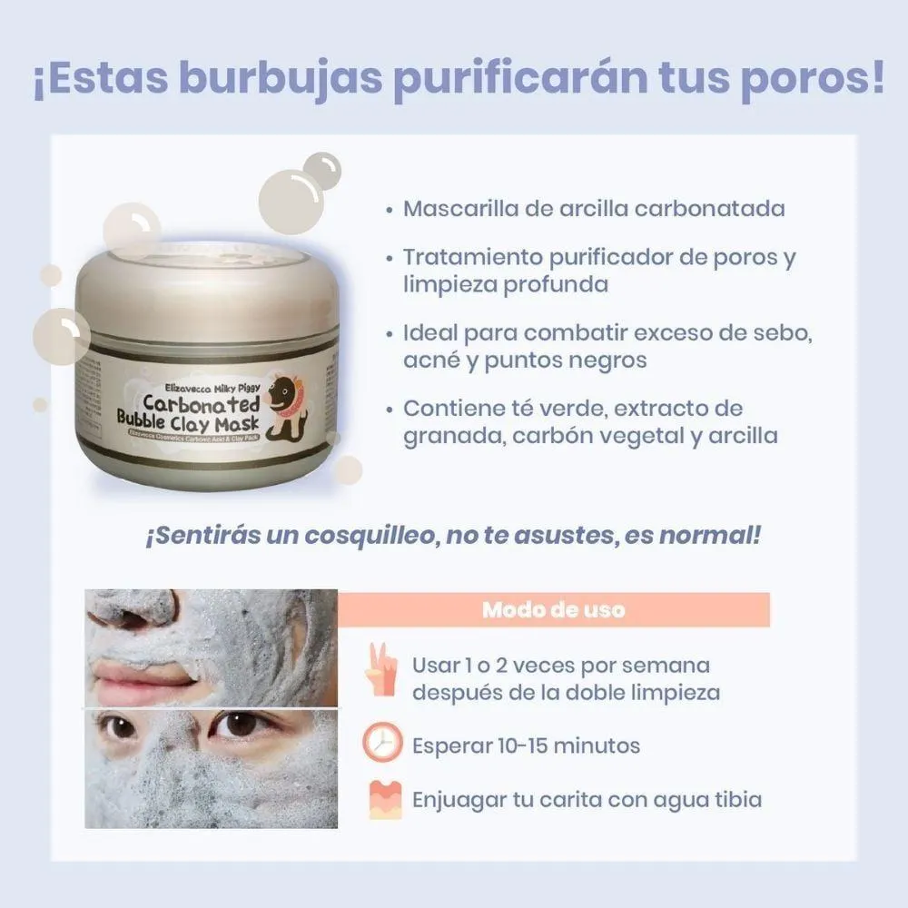 Mascarilla Facial de Arcilla Carbonatada 100grs