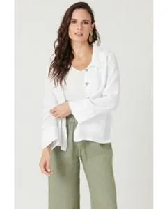 Chaqueta de lino verde