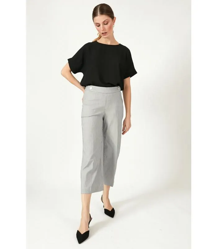 Pantalon regular negro estampado