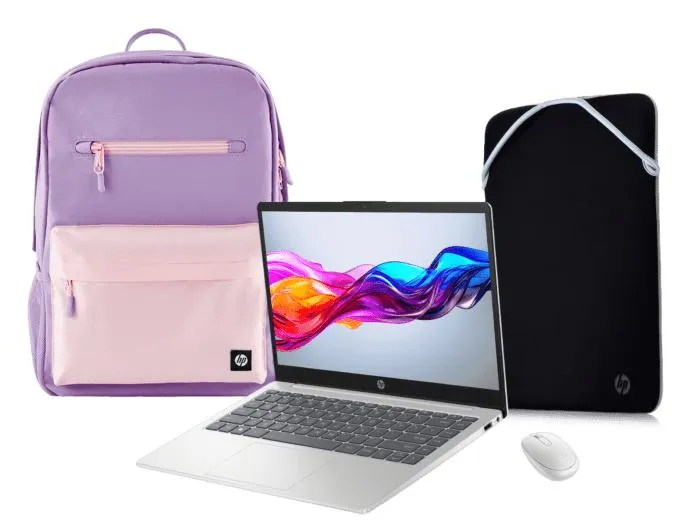 Notebook HP 14-em0002la + Mouse HP 240 + Funda Reversible HP + Mochila HP Campus