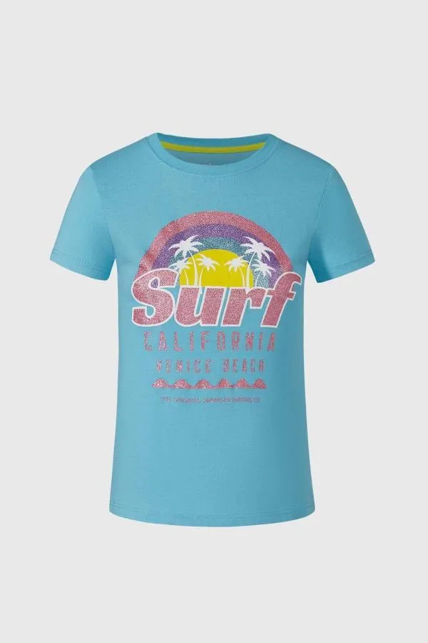 Polera niÑa print celeste i