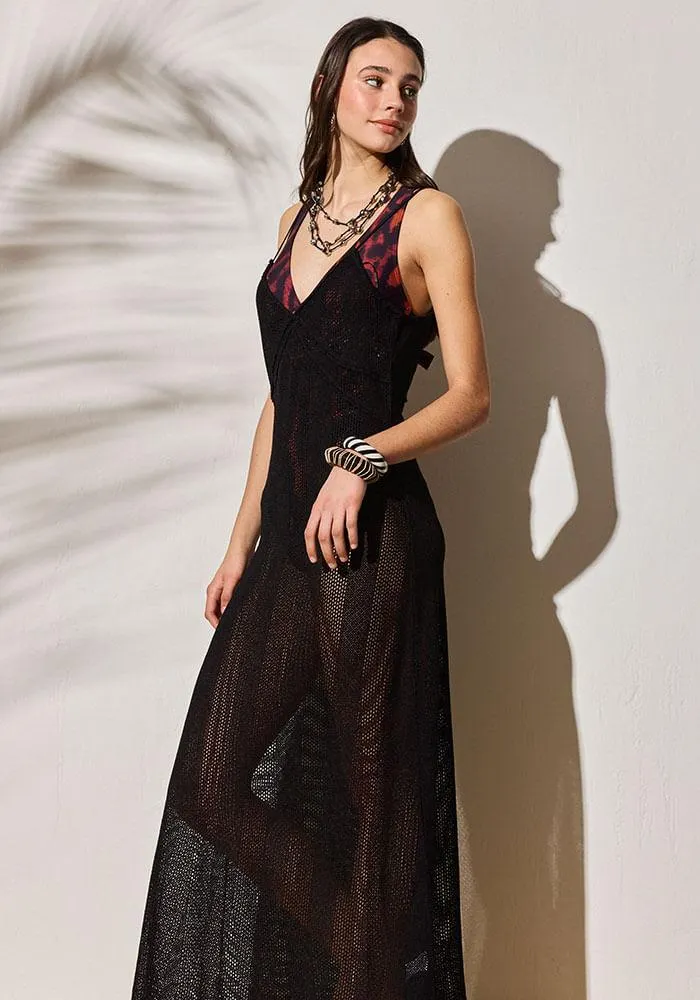 Vestido calado Negro XL