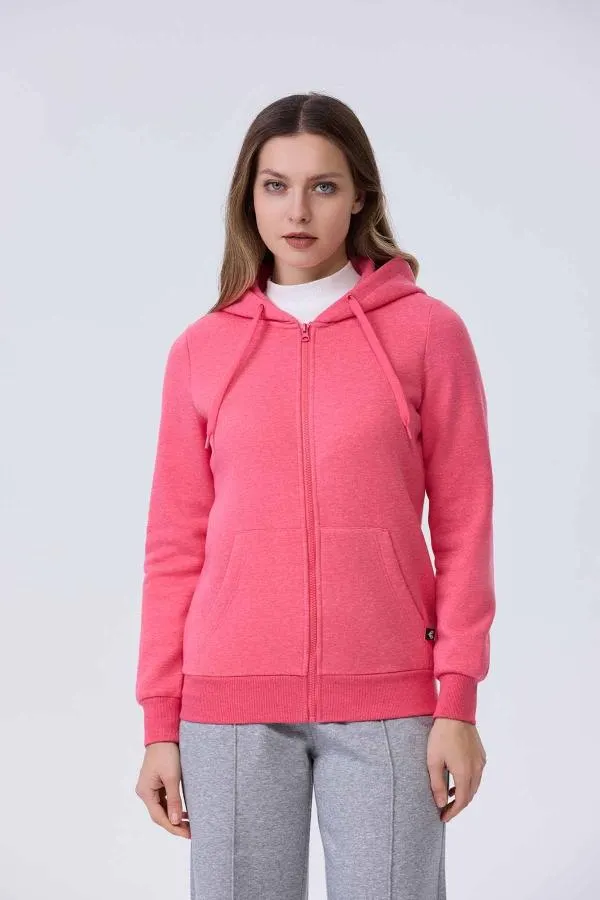 PolerÓn mujer bÁsico hoodie guinda melange
