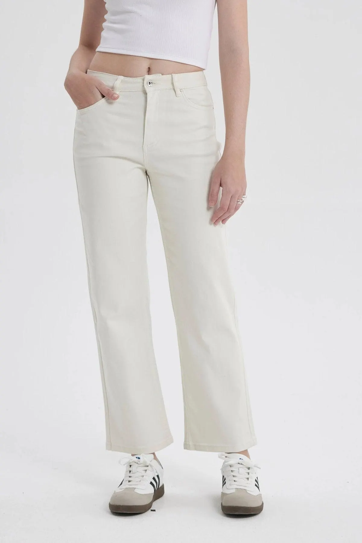 Jeans Mujer Calce Recto Crudo