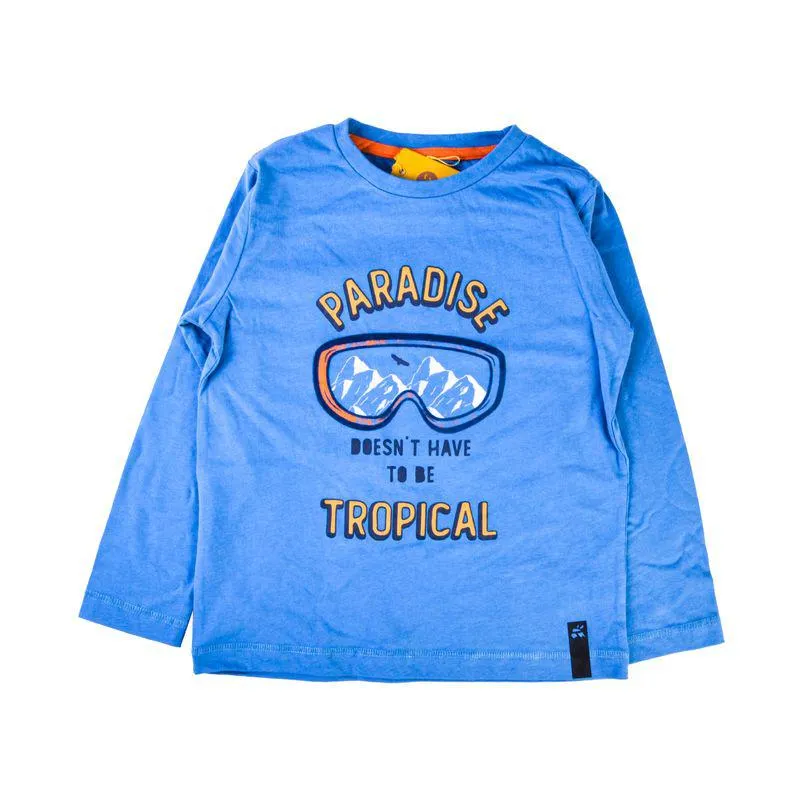 Polera Manga Larga Niño Azul