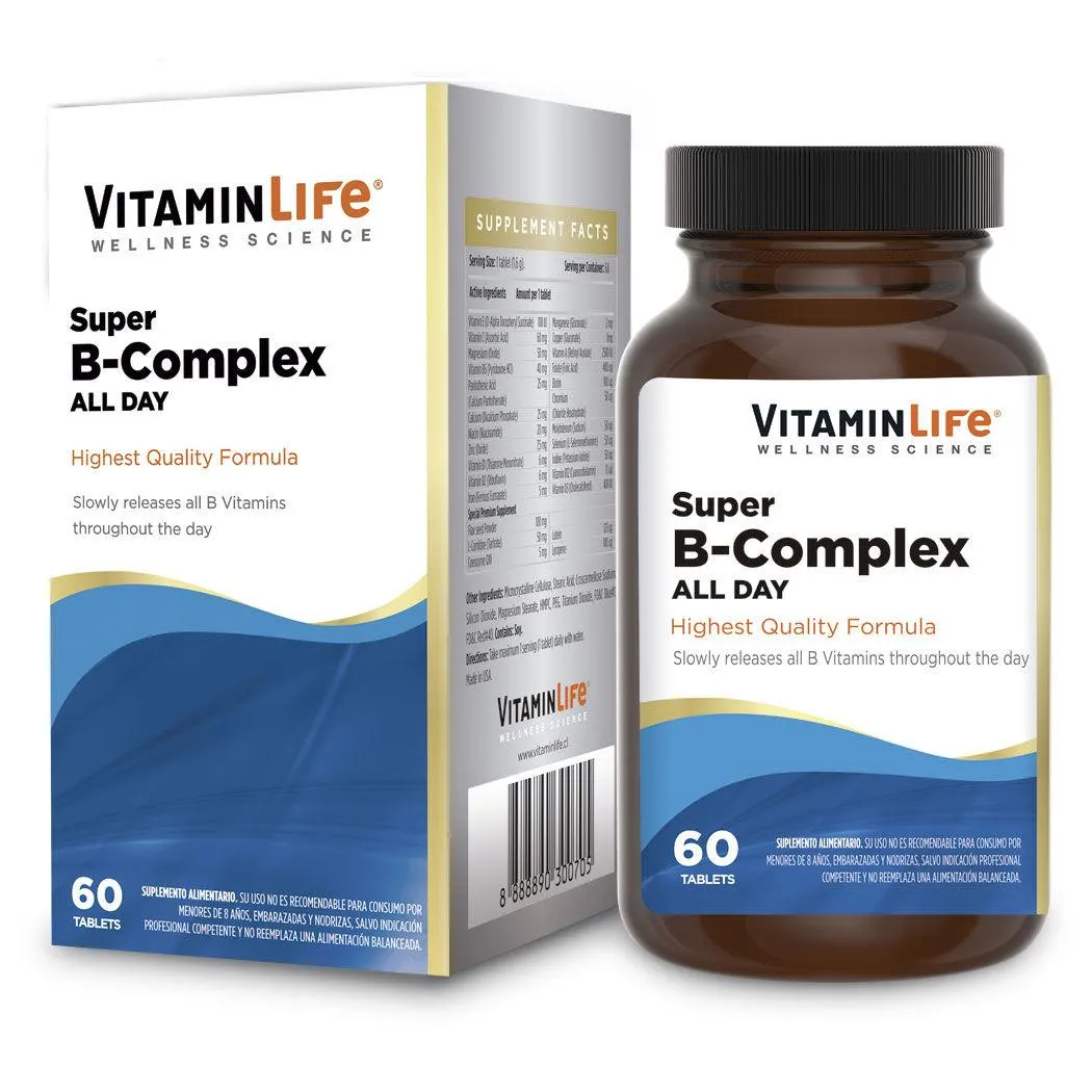 VitaminLife Súper Complejo B 60 Tabletas