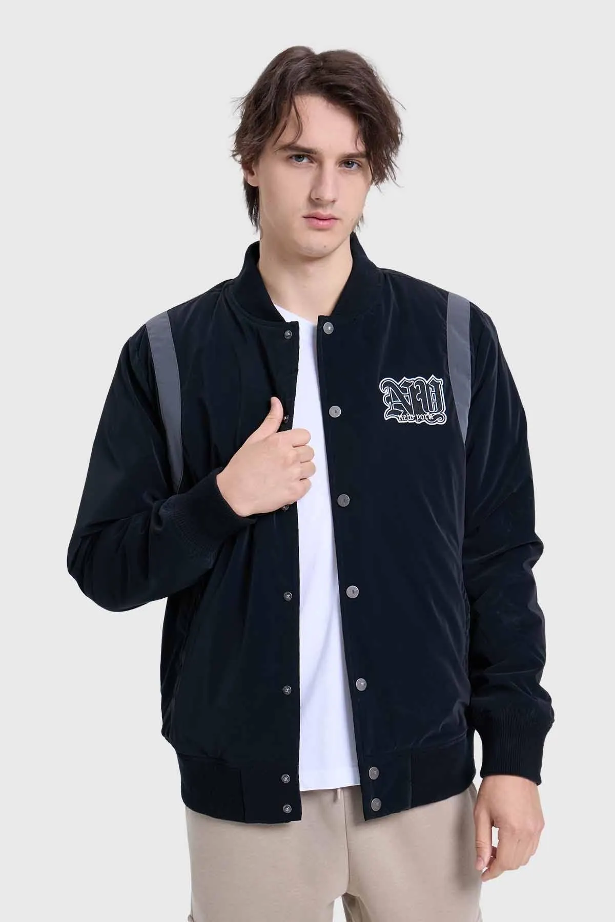Chaqueta Hombre Bomber Negro