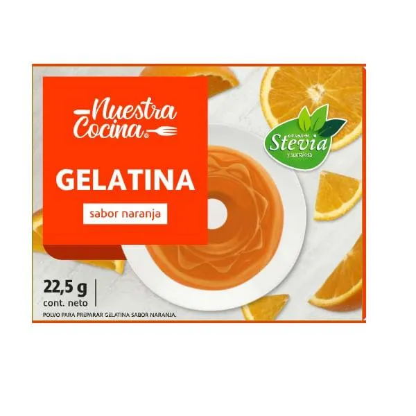 Gelatina con stevia sabor nara...