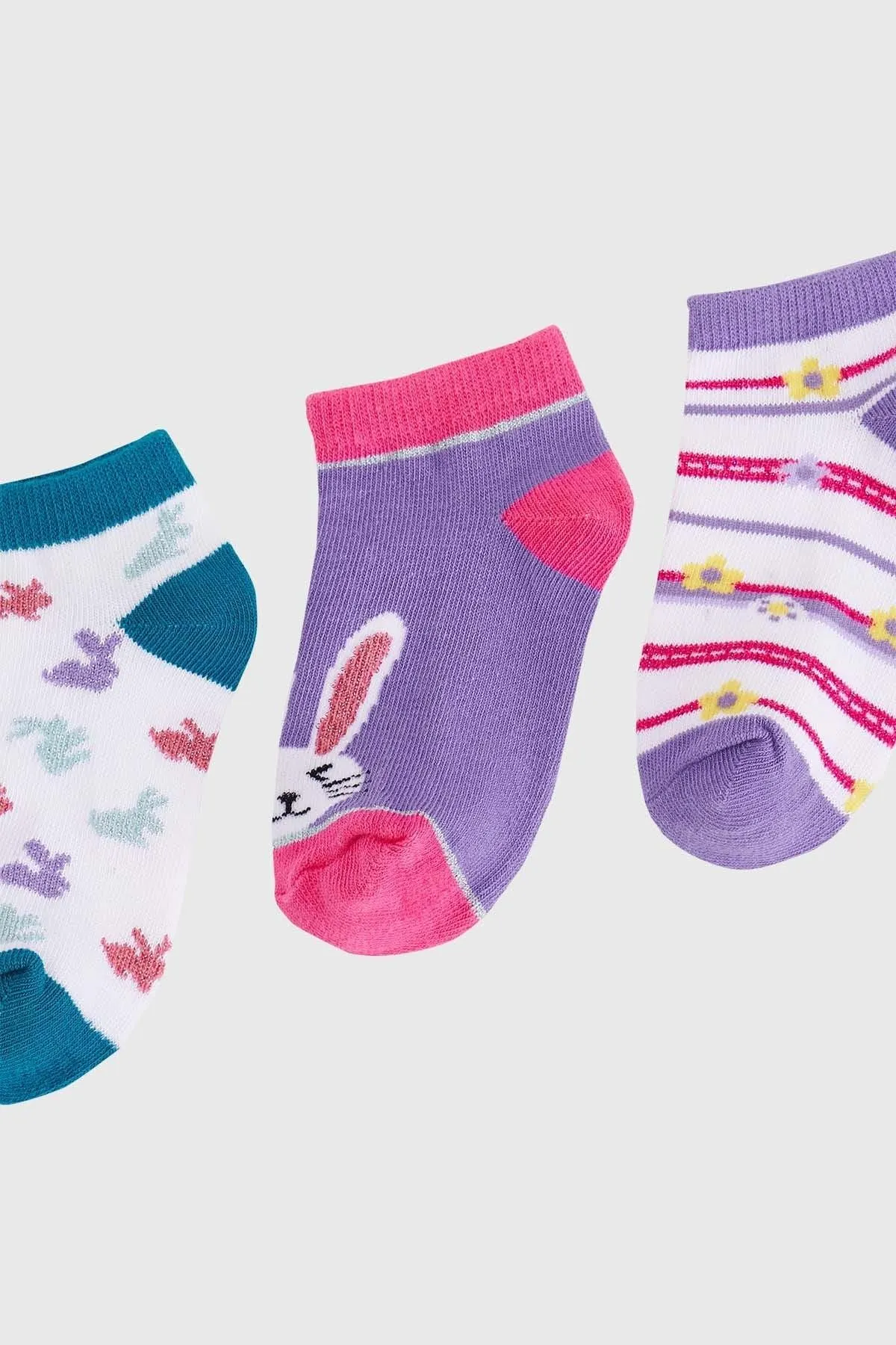 Calceta Deportiva Niña Tripack Lila