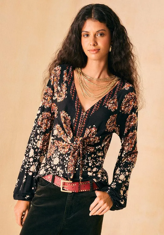 Polera estampado y cruce delantero Miscelaneo 2 XS