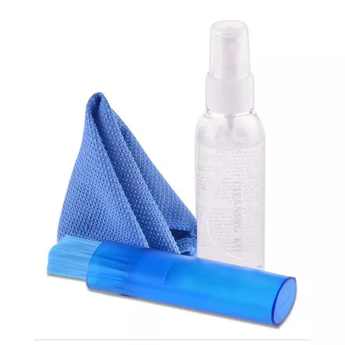 KIT DE LIMPIEZA PARA PANTALLAS LCD LED NOTEBOOK, CEPILLO, PAÑO Y LÍQUIDO, 60ML. - 9382