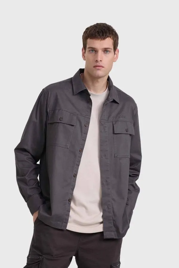 Camisa hombre over shirt negro