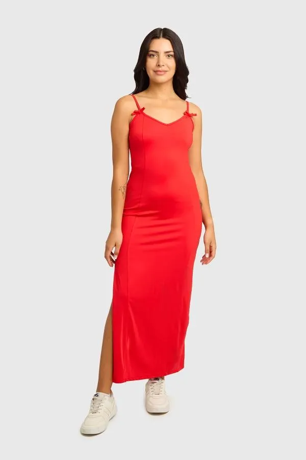 Vestido mujer rosita rojo