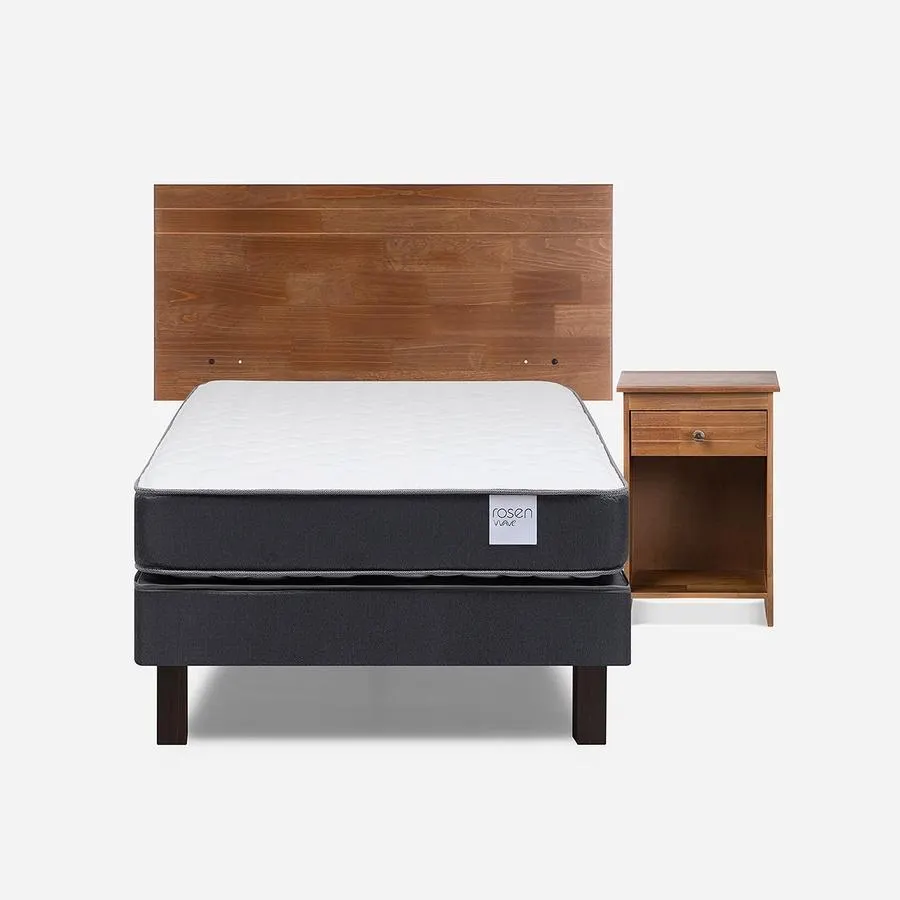 Cama Wave 1,5 Plazas + Muebles Tabor