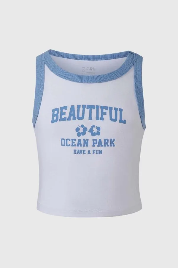 Polera niÑa college blanco