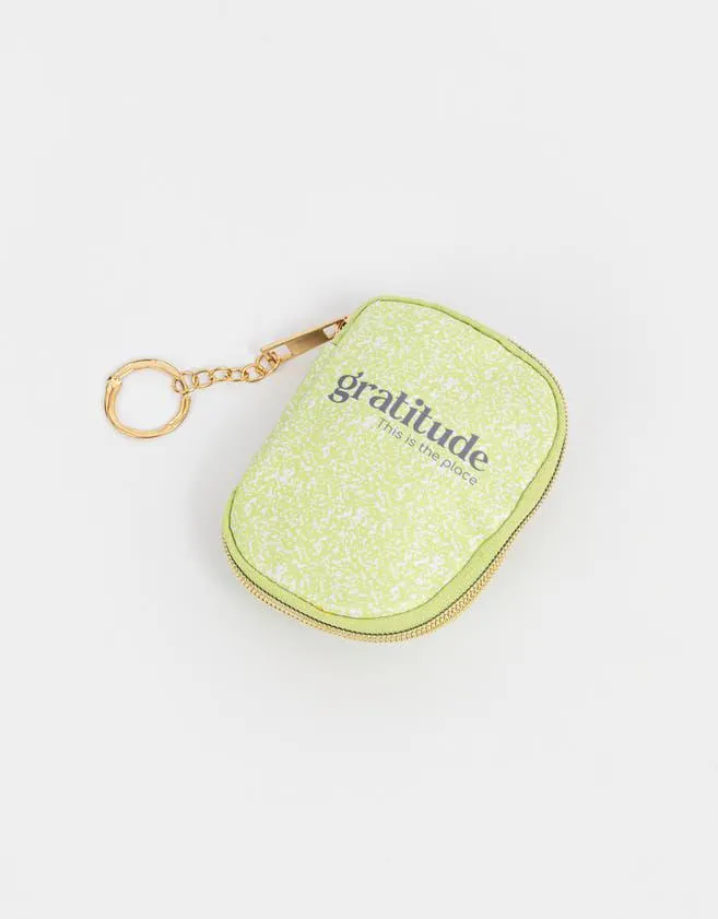 Estuche de auriculares estampado con cierre y bolsillo interno