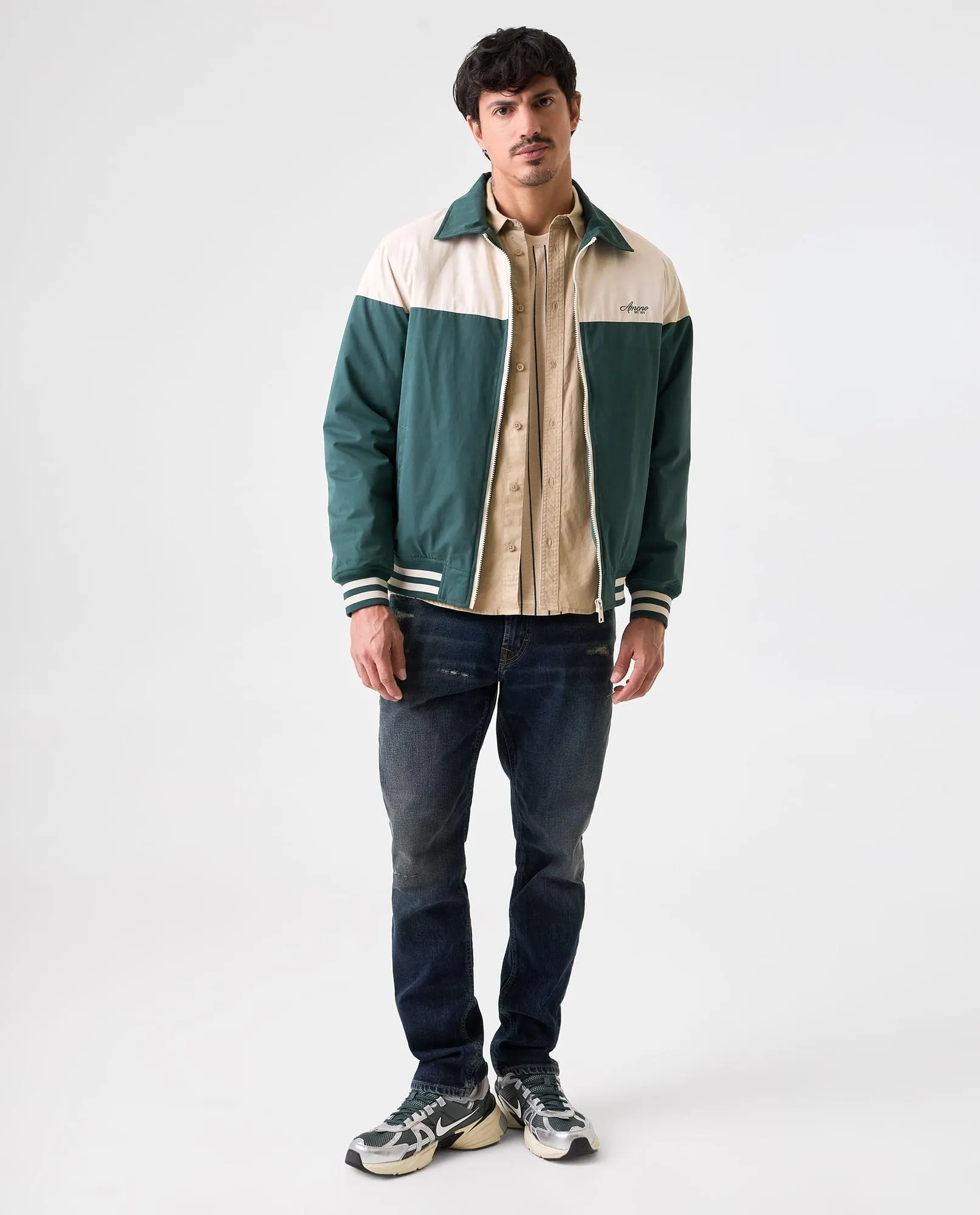 Jean Slim oscuro con raspones para hombre