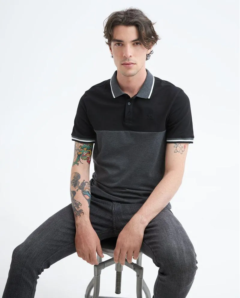 Polo a dos tonos para hombre