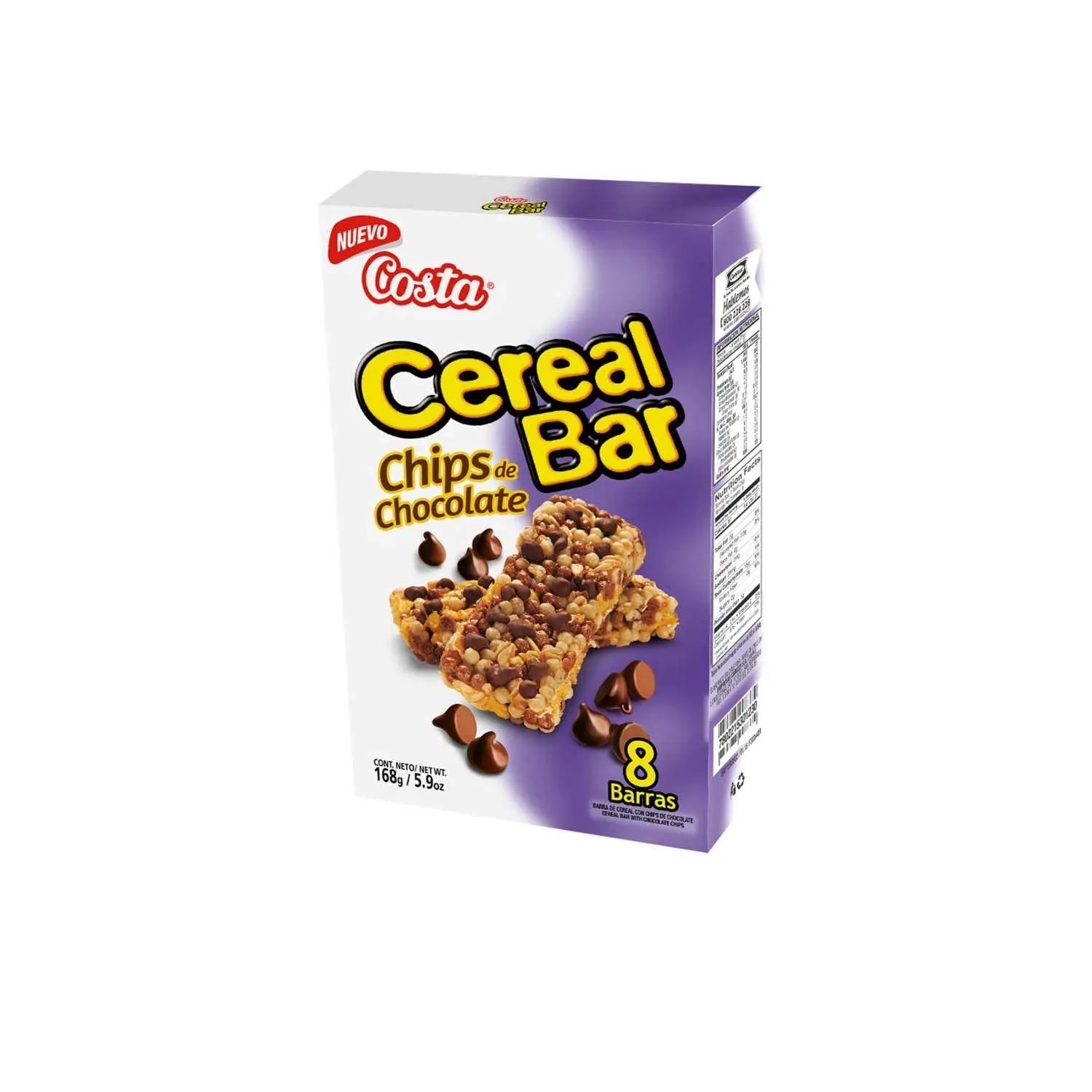 Barra de Cereal Cereal Bar Chips Chocolate Costa. Pack 8 Unid. x 21gr.