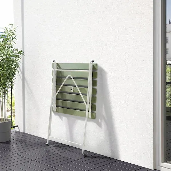 Mesa para terraza, blanco/verde,