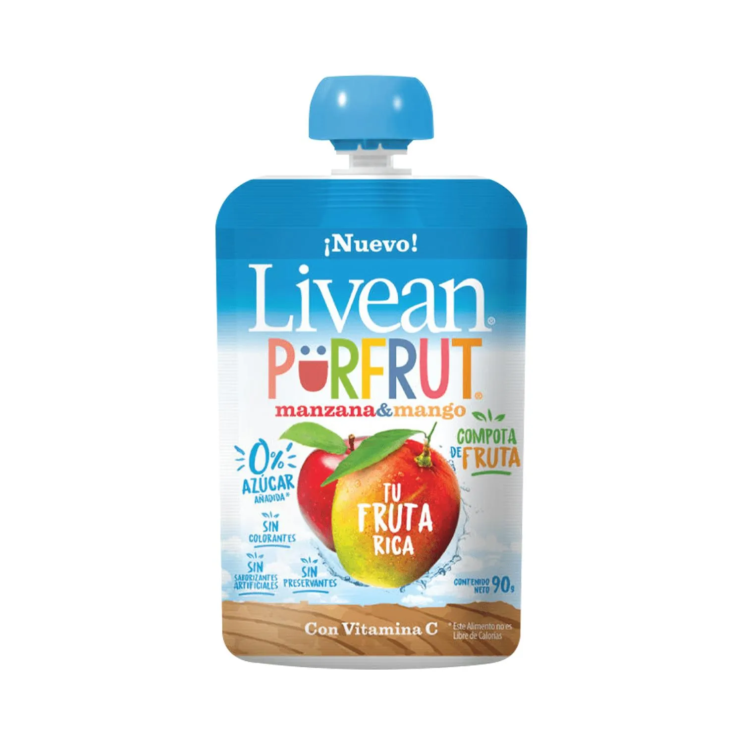 Compota Tu Fruta Rica Sabor A Manzana-mango Livean Purfrut 90 Gr