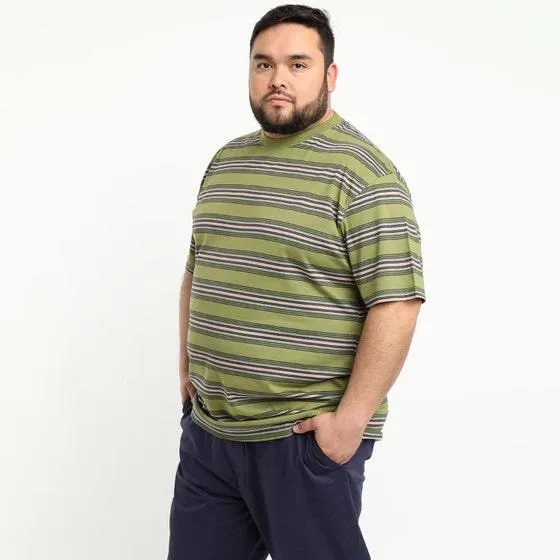 Polera Jersey Listada Cuello Redondo