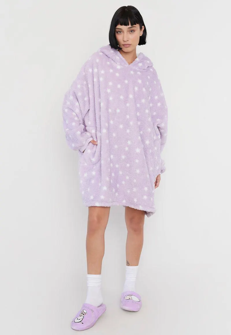 Bata Mujer Polar Gigante Lila Print