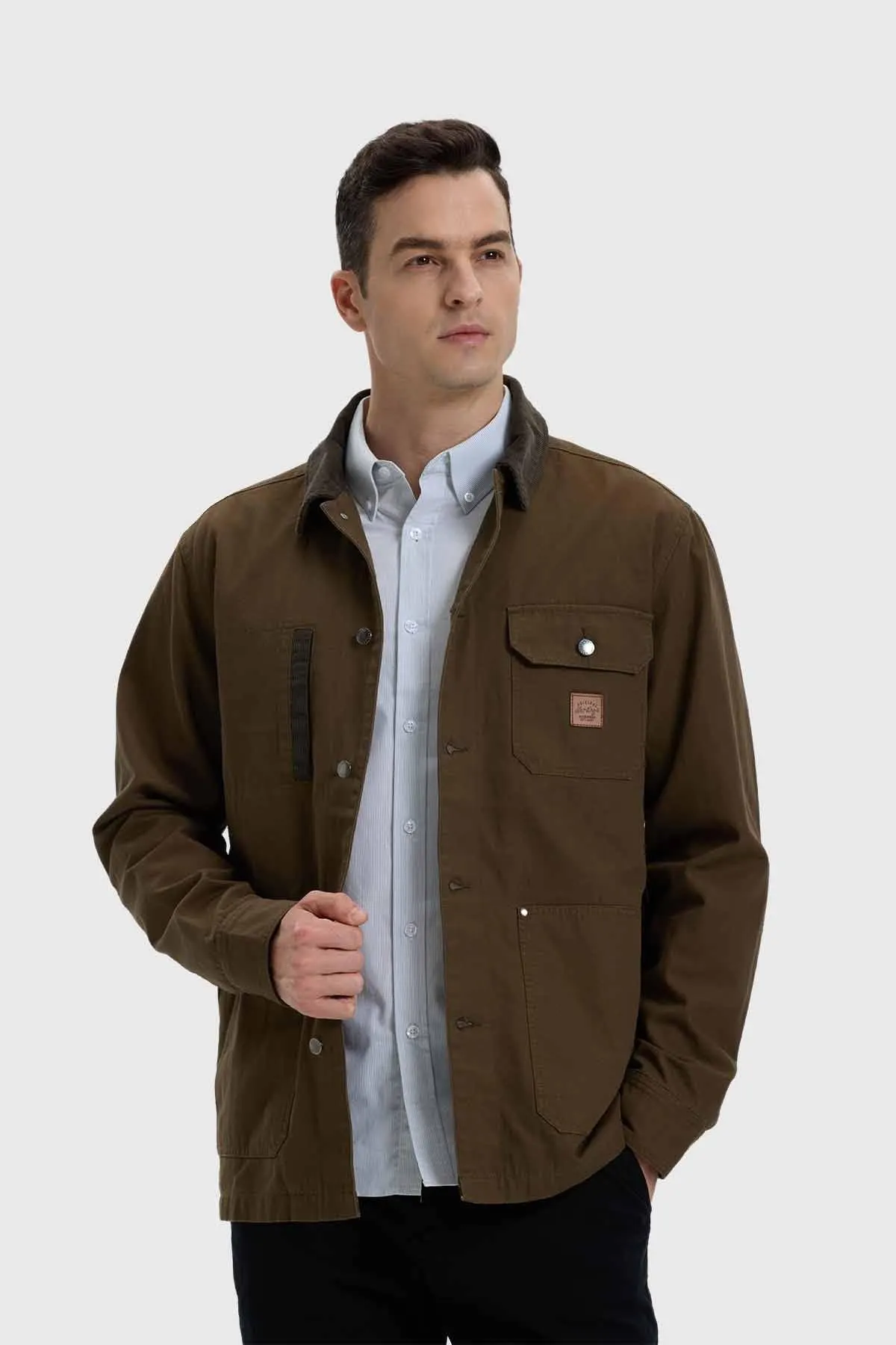 Chaqueta Hombre Con Cuello Verde