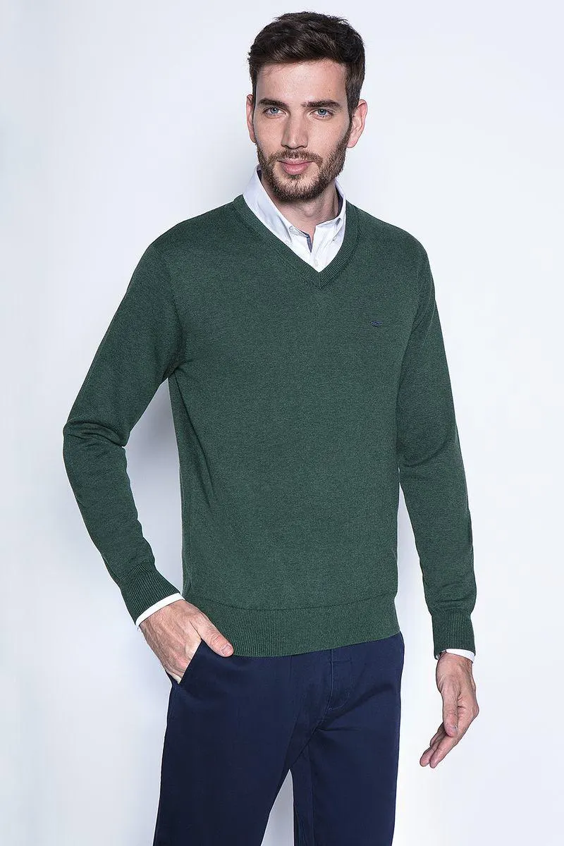 Melange Sweater Smart Casual L/S Military