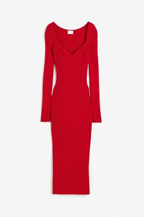 Vestido en punto acanalado