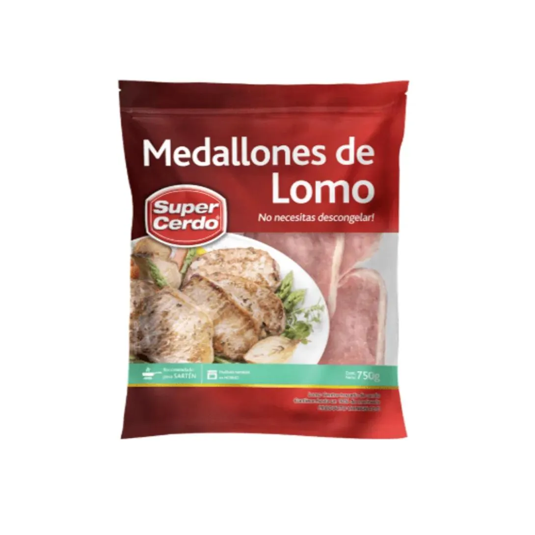 Medallon de Lomo Centro de Cerdo Porcionada Super Cerdo, 750gr.