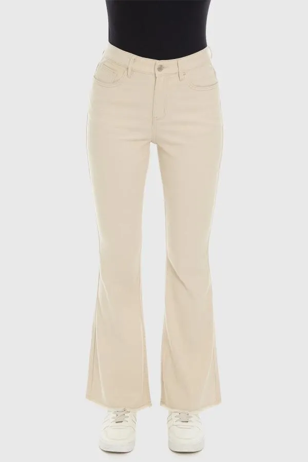 Jeans mujer flare monse crudo