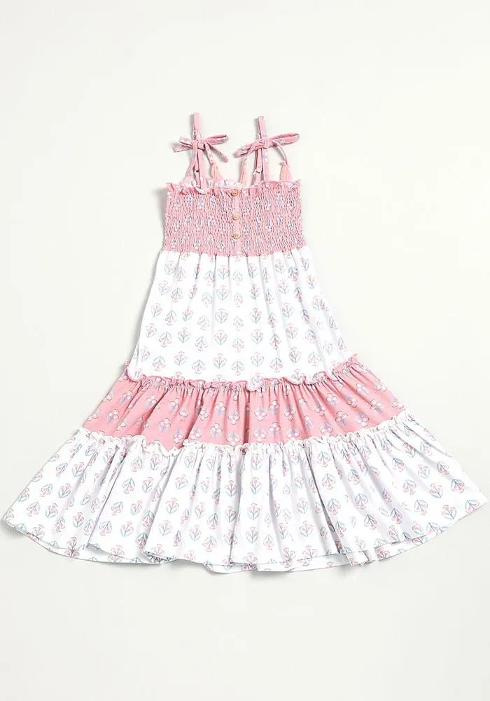 Vestido Estampado Con Panal De Abeja Y Tira Con Flecos 3 Miscelaneo 2