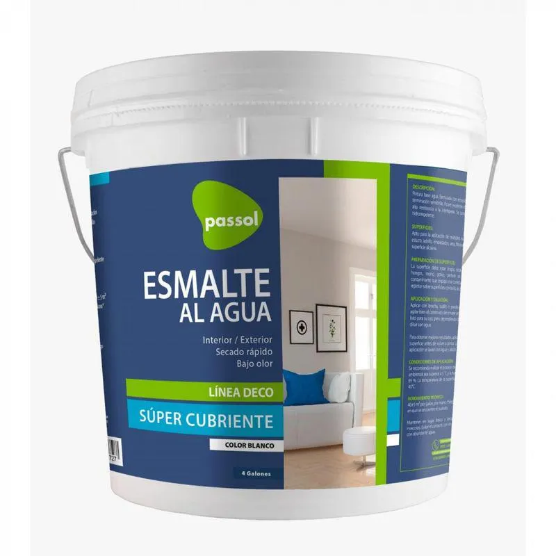 Esmalte Agua Estandar Plus Blanco 4 Gl