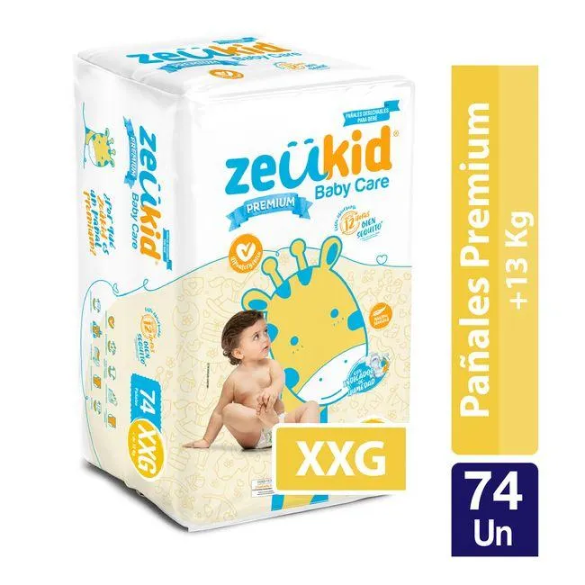 Pañales Zeukid Premium Talla XXG 74 un.