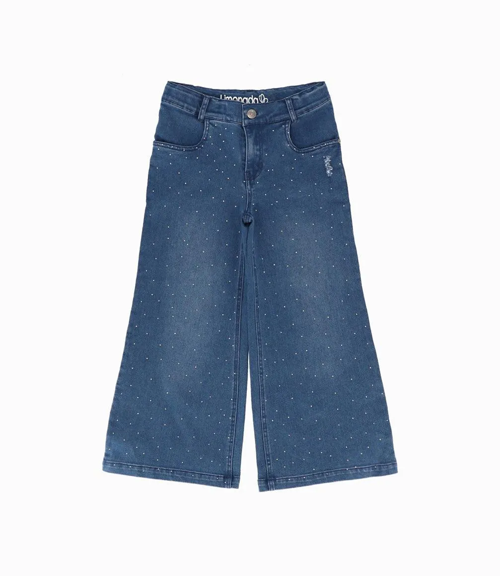 Jeans Niña Acamapanado Con Brillos
