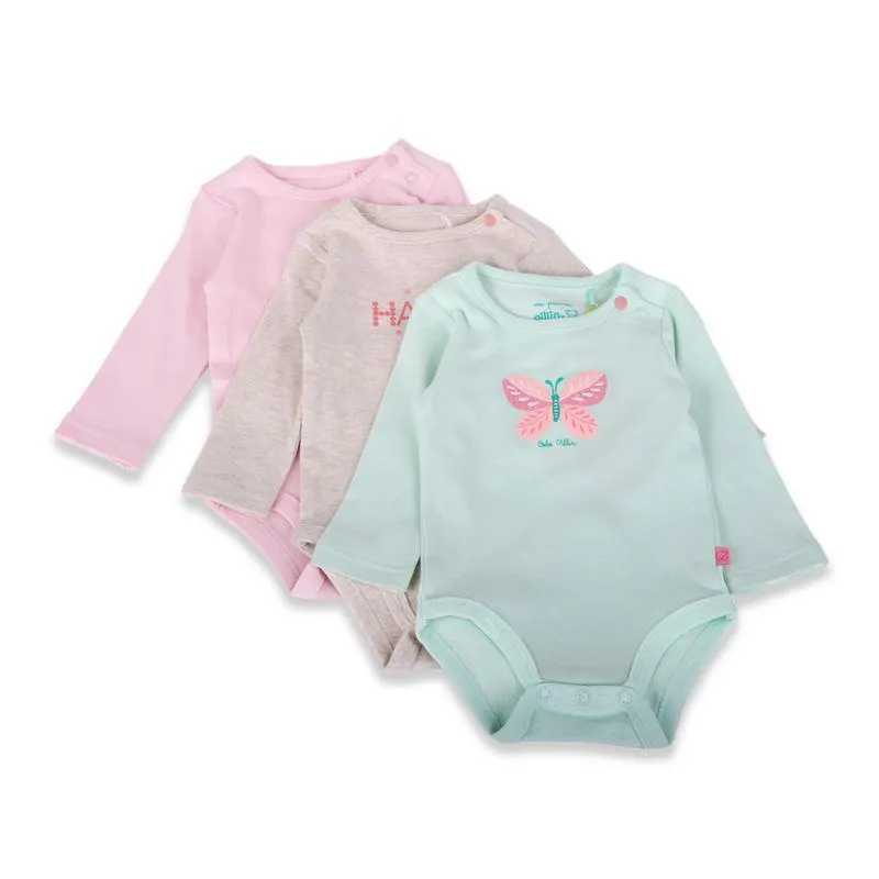 Pack 3 Pzas Body Bebé Niña Multicolor