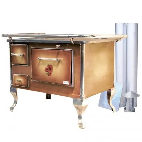 COCINA A LEÑA TRADICIONAL 80x56 DIFUMINADA CON KIT CAÑONES