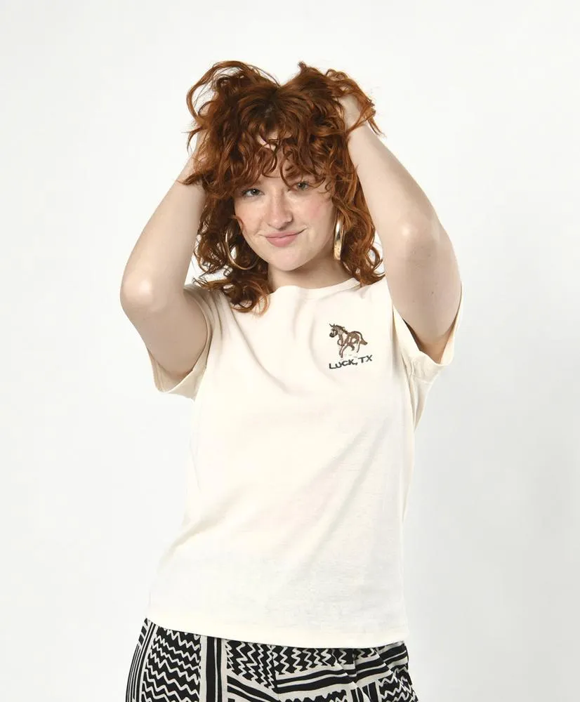 Polera mujer caballo bordado