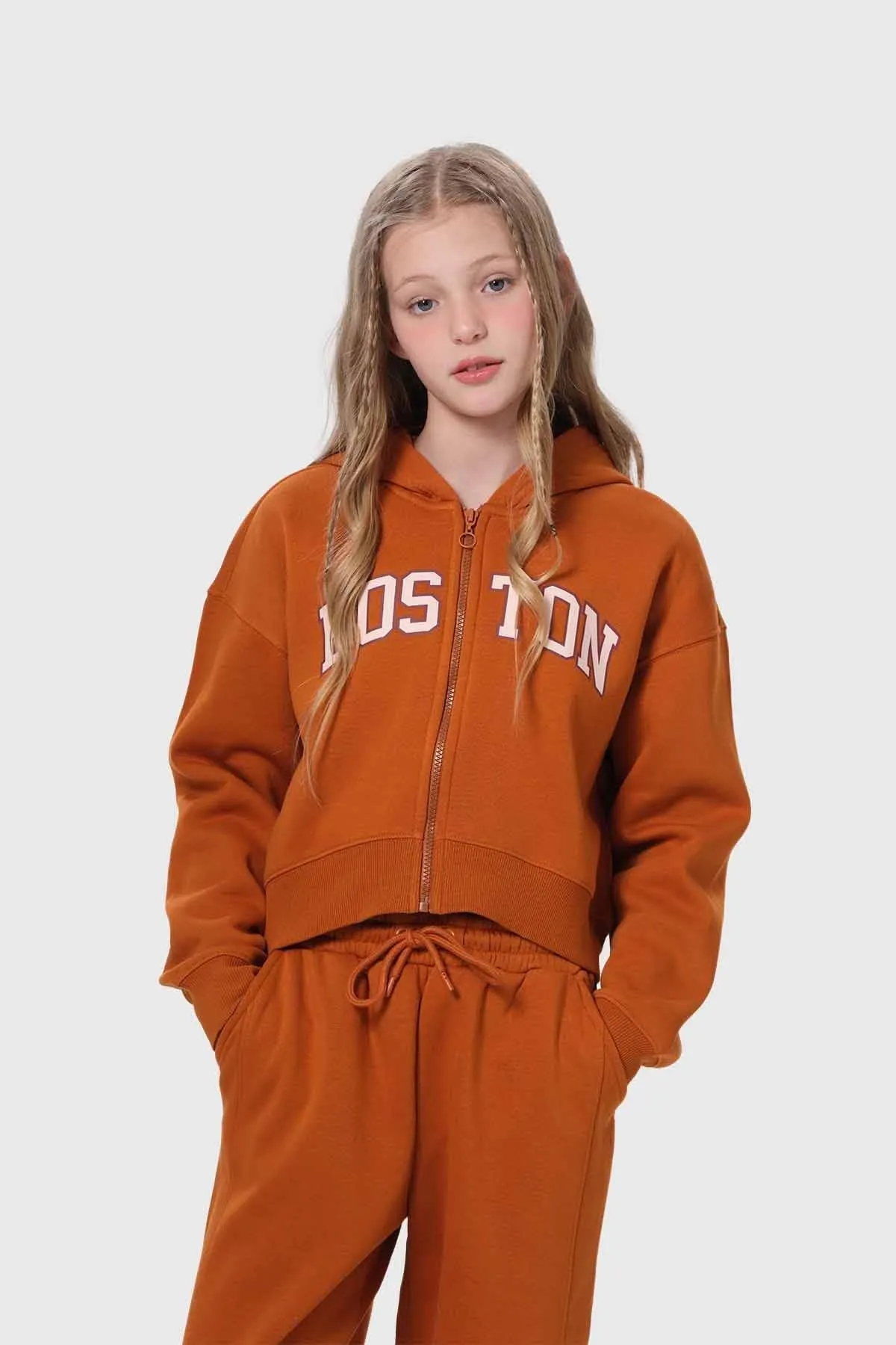 Polerón Niña Print Camel