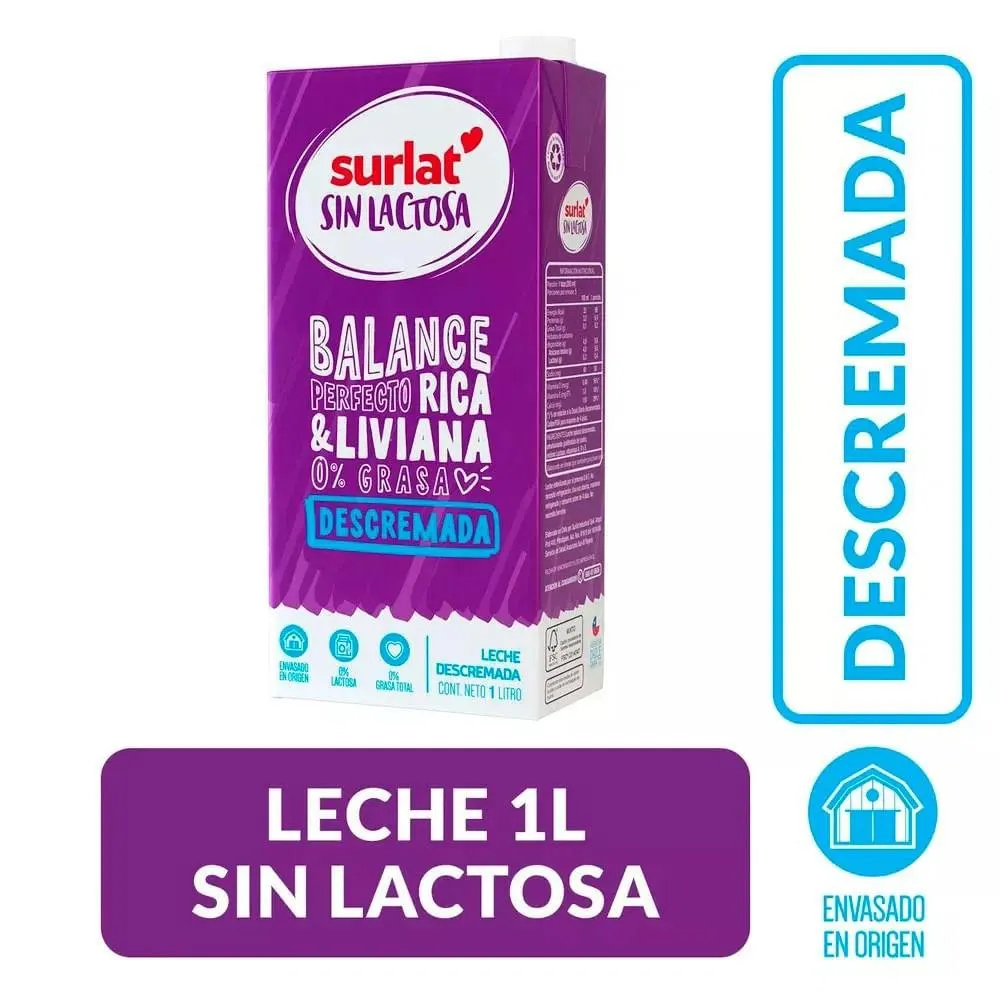 Leche descremada sin lactosa